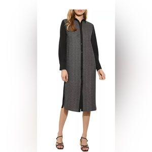 Misook Mixed Media Midi Shirt Dress from Bloomingdale’s, Size Medium